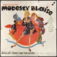 9f022 MODESTY BLAISE 6sh '66 Bob Peak art of sexiest female secret agent Monica Vitti!