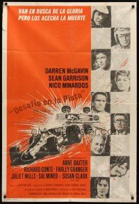 9f139 CHALLENGERS Argentinean '70 Darren McGavin races for glory against death, F1 car racing art!