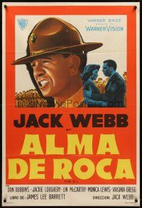 9f146 DI Argentinean '57 great artwork of U.S. Marine Corps Drill Instructor Jack Webb!