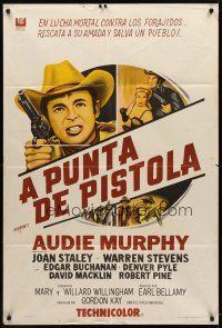 9f170 GUNPOINT Argentinean '66 Audie Murphy in the story of a town with a gun in its back!