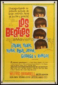 9f171 HARD DAY'S NIGHT Argentinean '64 great image of The Beatles, rock & roll classic!