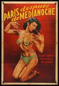 9f203 PARIS AFTER MIDNIGHT Argentinean '51 Tempest Storm, great art of sexy burlesque showgirl!