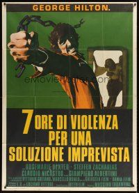 9f257 7 HOURS OF VIOLENCE Italian 1p '73 Michele Massimo Tarantini, art by Giuliano Nistri!
