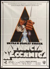 9f287 CLOCKWORK ORANGE Italian 1p R70s Stanley Kubrick classic, Castle art of Malcolm McDowell!