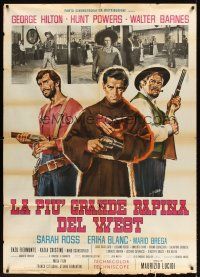 9f338 HALLELUJA FOR DJANGO Italian 1p '67 cool art of cowboys & priest with gun by Symeoni!