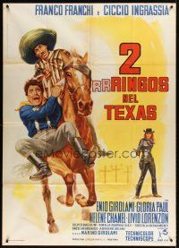 9f474 TWO R-R-RINGOS FROM TEXAS Italian 1p '67 Due rrringos nel Texas, wacky spaghetti western!