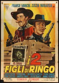 9f475 TWO SONS OF RINGO Italian 1p '67 wacky spaghetti western artwork by Renato Casaro!