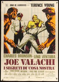9f478 VALACHI PAPERS Italian 1p '72 Terence Young, Charles Bronson, different art by Symeoni!