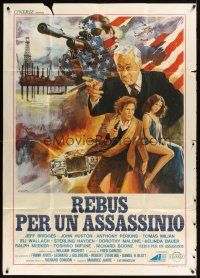 9f488 WINTER KILLS Italian 1p '80 Jeff Bridges, John Huston, different Enzo Sciotti art!