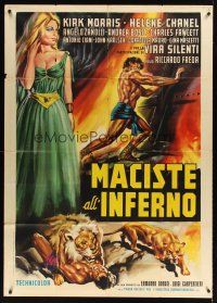 9f489 WITCH'S CURSE Italian 1p '63 Kirk Morris as Maciste walked with 100 years of terror & death!