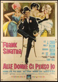 9f046 COME BLOW YOUR HORN Italian 2p '63 different art of Frank Sinatra by Symeoni, Neil Simon