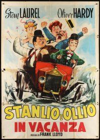 9f096 STANLIO E OLLIO IN VACANZA Italian 2p '64 art of Laurel & Hardy by Carlantonio Longi!