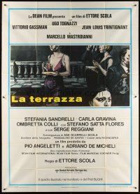 9f101 TERRACE Italian 2p '80 La Terrazza, cool artwork of Italy society people!