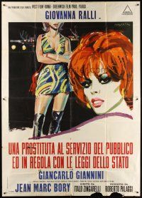 9f108 UNA PROSTITUTA Italian 2p '70 art of sexy woman of the night Giovann Ralli by Manfredo!