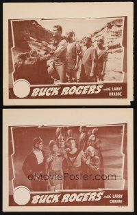 9g837 BUCK ROGERS 2 LCs R40s Buster Crabbe helped by cool Asian guys, sci-fi serial!
