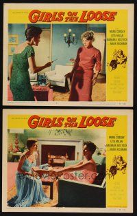9g875 GIRLS ON THE LOOSE 2 LCs '58 sexy Mara Corday, Lita Milan & Barbara Bostock, catfight!