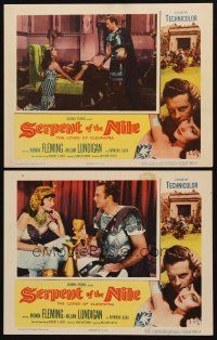 9g955 SERPENT OF THE NILE 2 LCs '53 sexiest Rhonda Fleming as Egyptian Queen Cleopatra!