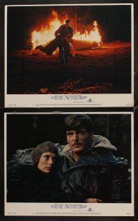 9g043 AVIATOR 8 LCs '85 cool images of airplane pilot Christopher Reeve & Rosanna Arquette!