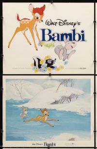 9g046 BAMBI 8 LCs R82 Walt Disney cartoon deer classic, great art scenes w/Thumper & Flower!