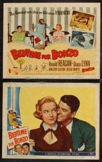 9g052 BEDTIME FOR BONZO 8 LCs '51 cool images of chimpanzee with Ronald Reagan & Diana Lynn!