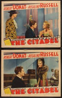 9g741 CITADEL 3 LCs '38 King Vidor directed, Robert Donat, Rosalind Russell, Penelope Dudley-Ward!