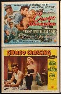 9g101 CONGO CROSSING 8 LCs '56 Peter Lorre w/sexy Virginia Mayo & George Nader!