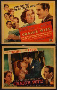 9g105 CRAIG'S WIFE 8 LCs '36 images of pretty Rosalind Russell, John Boles!