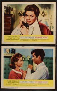 9g164 GOODBYE AGAIN 8 LCs '61 pretty Ingrid Bergman, Yves Montand & Anthony Perkins!