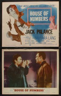 9g187 HOUSE OF NUMBERS 8 LCs '57 two Jack Palances, sexy Barbara Lang, most amazing get-away ever!