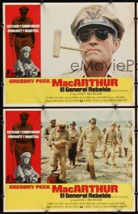 9g689 MacARTHUR 4 Spanish/U.S. LCs '77 brilliant, stubborn World War II Rebel General Gregory Peck!
