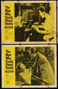 9g773 MAN WHO COULD CHEAT DEATH 3 LCs '59 Hammer horror, Hazel Court is scared of Nils Asther!