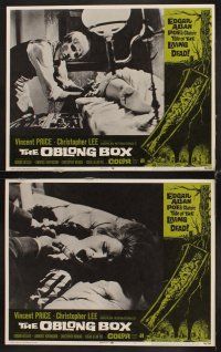 9g281 OBLONG BOX 8 LCs '69 Vincent Price, Christopher Lee, Edgar Allan Poe, cool horror border art!