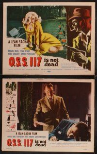 9g294 OSS 117 IS NOT DEAD 8 LCs '58 Magali Noel, Ivan Desny in title role, cool title card art!