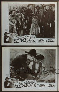 9g703 RANGE WAR 4 LCs R47 William Boyd as Hopalong Cassidy with gun drawn catches bad guys!
