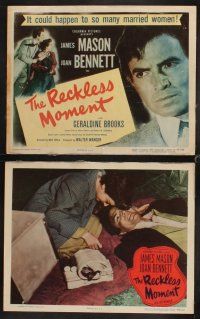 9g328 RECKLESS MOMENT 8 LCs '49 James Mason with scared Joan Bennett, directed by Max Ophuls!