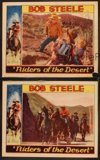 9g796 RIDERS OF THE DESERT 3 LCs '32 Bob Steele pulls Mexican guy away from Gertrude Messenger!