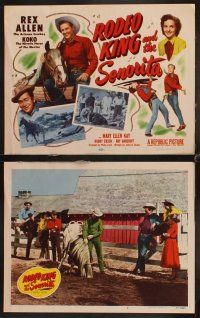 9g336 RODEO KING & THE SENORITA 8 LCs '51 Arizona Cowboy Rex Allen & Miracle Horse Koko!