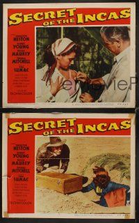 9g800 SECRET OF THE INCAS 3 LCs '54 Charlton Heston, Robert Young healing sexy Nicole Maurey!