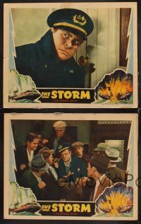 9g718 STORM 4 LCs '38 Charles Bickford, Barton MacLane & Preston Foster at sea in foul weather!