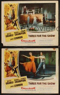 9g806 THREE FOR THE SHOW 3 LCs '54 Betty Grable, Jack Lemmon, Marge & Gower Champion!