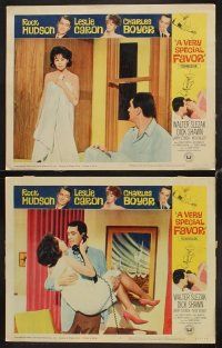 9g557 VERY SPECIAL FAVOR 7 LCs '65 Charles Boyer, Rock Hudson, sexy Leslie Caron!