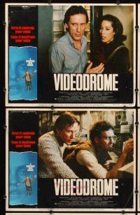9g423 VIDEODROME 8 LCs '83 David Cronenberg, James Woods, Debbie Harry, horror sci-fi!