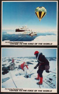 9g428 VOYAGE TO THE EDGE OF THE WORLD 8 LCs '76 Jacques Cousteau, cool arctic underwater expedition!