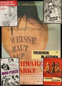9h025 LOT OF 5 FOLDED GERMAN & DUTCH POSTERS '70s sexy images & artwork!