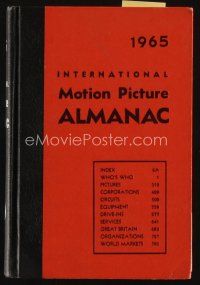 9h226 INTERNATIONAL MOTION PICTURE ALMANAC hardcover book '65 loaded with cool information!
