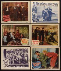 9h021 LOT OF 6 BLONDIE LOBBY CARDS '40s-50s Penny Singleton & Arthur Lake as Dagwood Bumstead!