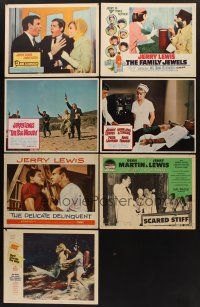 9h020 LOT OF 7 JERRY LEWIS LOBBY CARDS '50s-60s Scared Stiff, Delicate Delinquent & more!