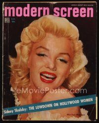 9h203 MODERN SCREEN magazine March 1954 close portrait of sexy Marilyn Monroe by John Engstead!