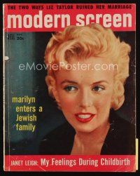 9h206 MODERN SCREEN magazine November 1956 portrait of sexy Marilyn Monroe by Jacques Lowe!