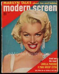 9h204 MODERN SCREEN magazine September 1954 sexy Marilyn Monroe talks about Joe DiMaggio & babies!